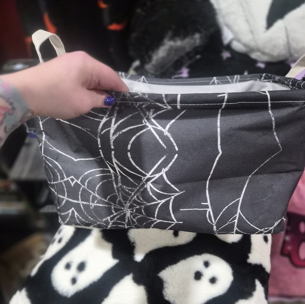 Black Spiderweb Collapsable Bin